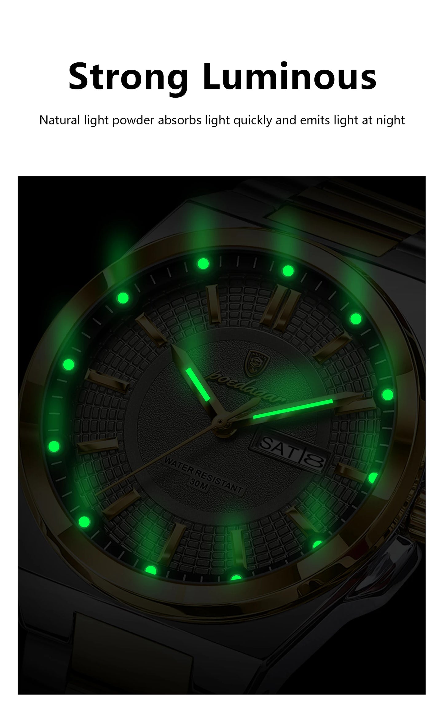 POEDAGAR Luxury Men's Wristwatch Stainless Steel Date Week Man Watch Waterproof Luminous Business Fashion Quartz Watches For Men