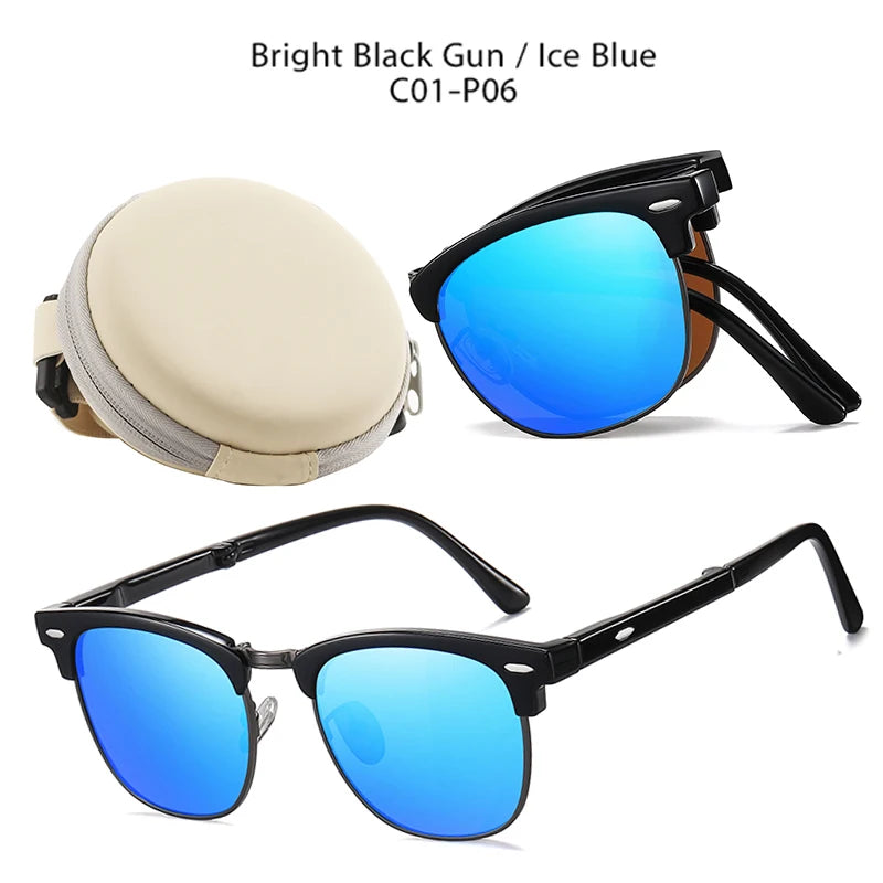 Folding HD Polarized Men Women Sunglasses Designer Club Brand Folded Driving Sun Glasses Blinded DroppShipping Master Shades