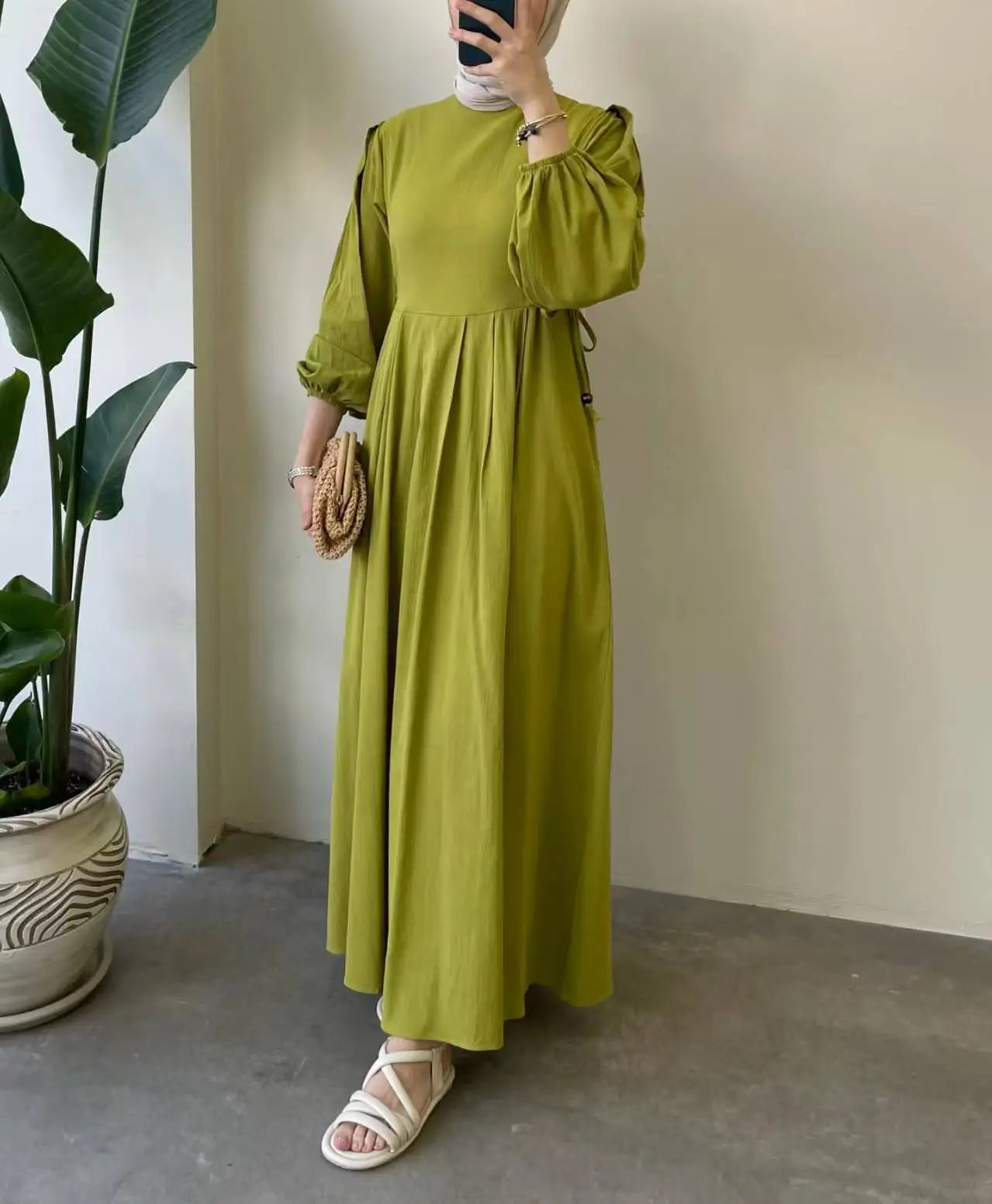 Eid Muslim Abaya Dress Women Modest Kaftan Jalabiya Lace Up Ramadan Morocco Dubai Abayas Islam Vestidos Arab Long Robe Dresses