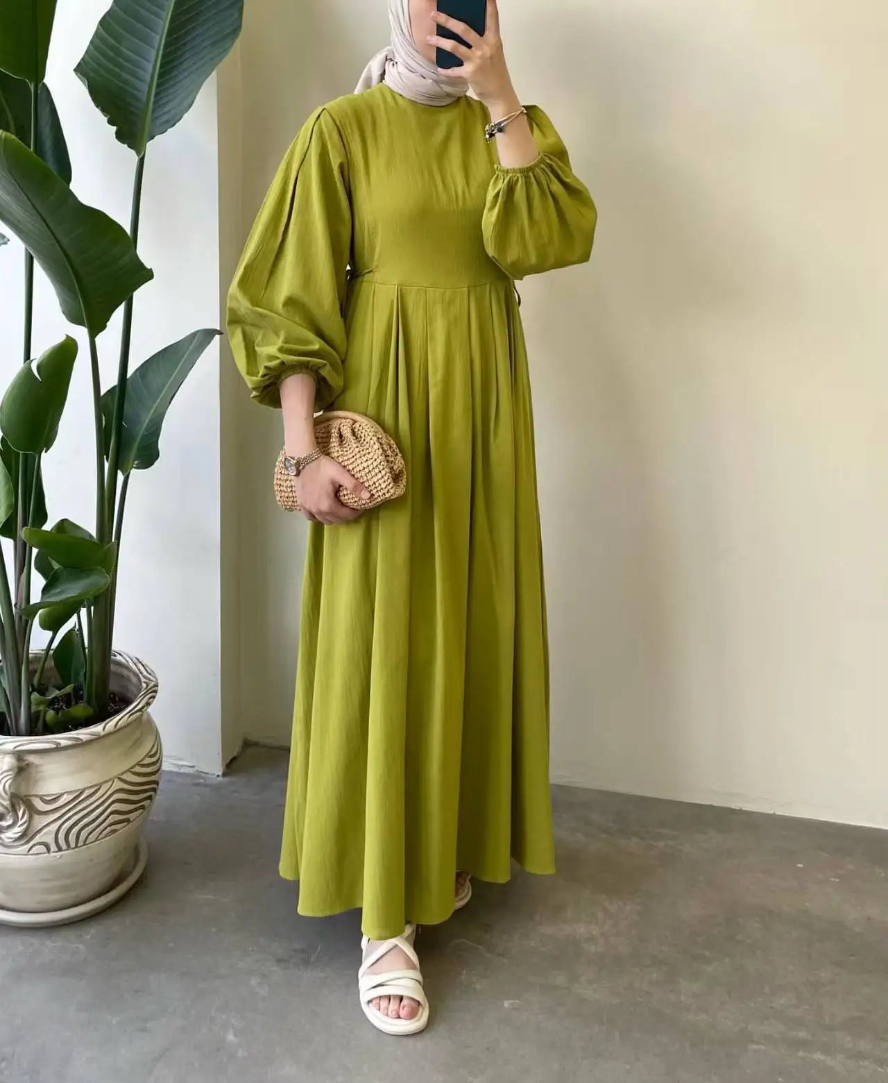 Eid Muslim Abaya Dress Women Modest Kaftan Jalabiya Lace Up Ramadan Morocco Dubai Abayas Islam Vestidos Arab Long Robe Dresses