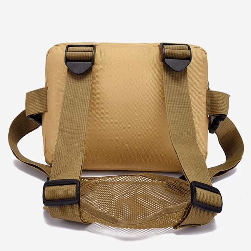 Unisex Multi-function Tactical Vest Fashion Hip-hop Streetwear Chest Rig Bag Waterproof Oxford Sport Backpack with Zipper Closure