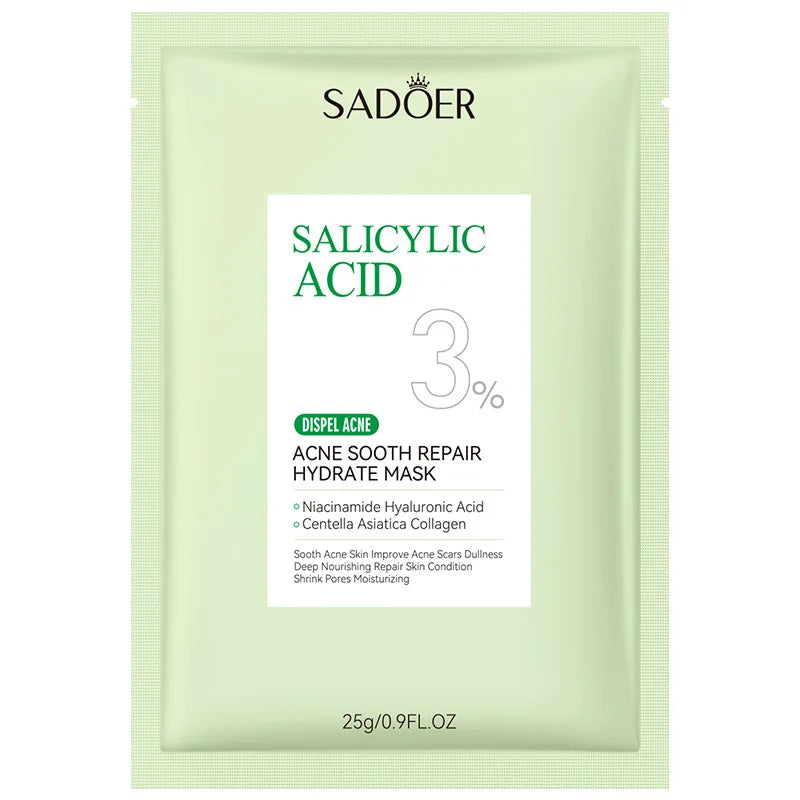 5/10pcs SADOER Salicylic Acid Face Mask Moisturizing Nourishing Firming Hydrating Facial Masks Face Sheet Mask Skin Care