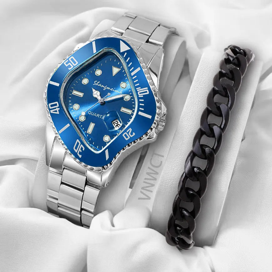 New Water Ghost Watch Men's Business Quartz Watch Bracelet Profile-shaped Alloy Business for Men