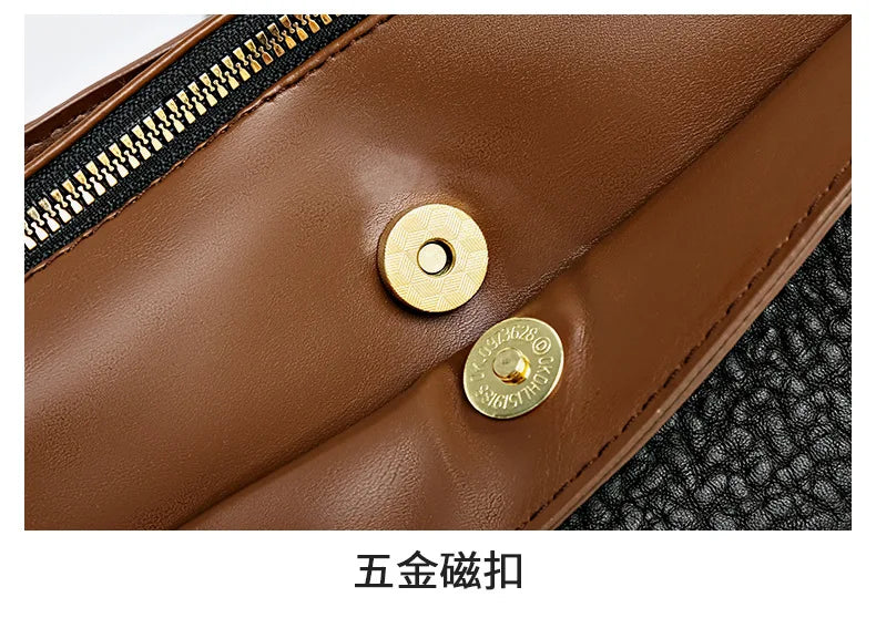 New Pillow Boston Bag Women's Soft Leather Luxury Ladies Handbag Large Capacity Fashion Versatile One Shoulder Crossbody Bag