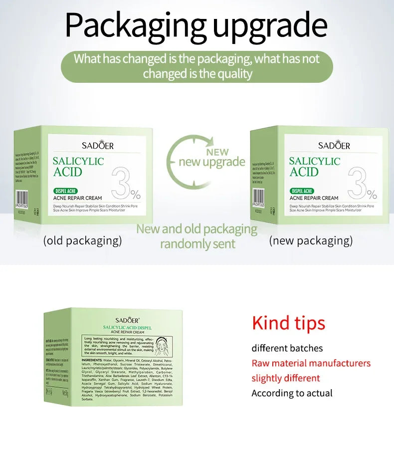 Salicylic Acid Cleansing Essence Lotion Moisturizing and Hydrating Face Cream Acne Amino Acid Skin Care Series