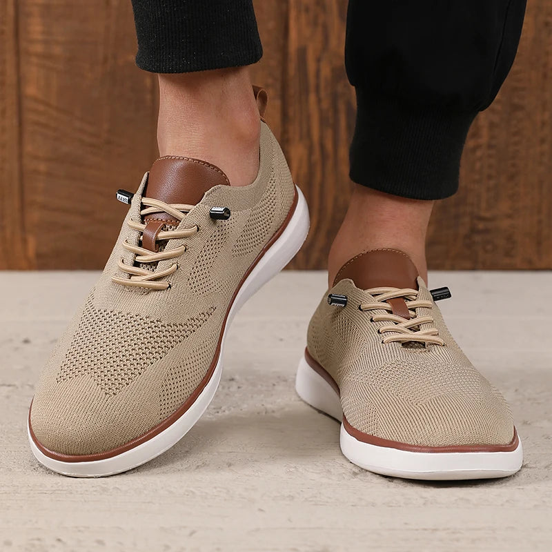 Fashionable Avant Garde Men's Sports Shoes Knitted Mesh Breathable Trendy Appearance Flat Shoes Versatile Street Casual Shoes