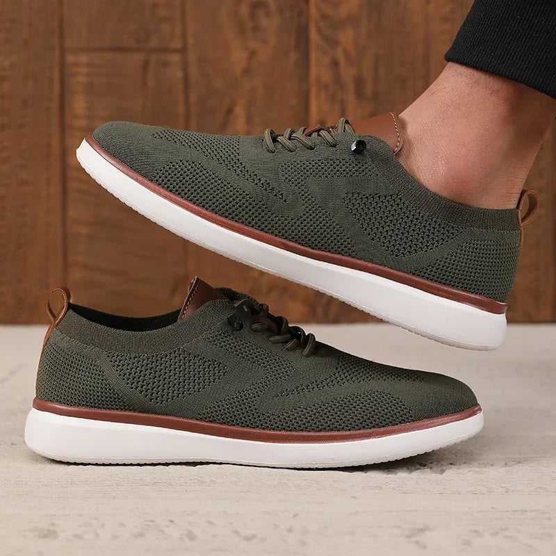 Fashionable Avant Garde Men's Sports Shoes Knitted Mesh Breathable Trendy Appearance Flat Shoes Versatile Street Casual Shoes