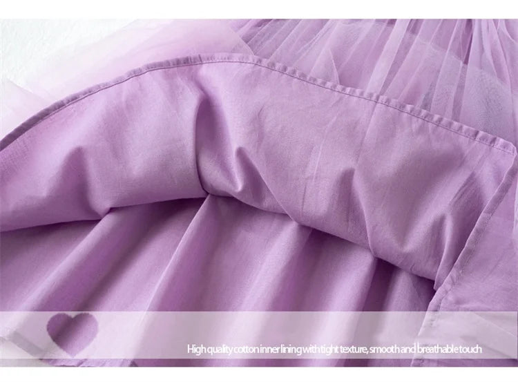 Children's Girl Dresses With Butterfly Wing Fashion Kids Tulle Dress For Girls 2-8Y Summer New Sleeveless Mesh Princess Clothes