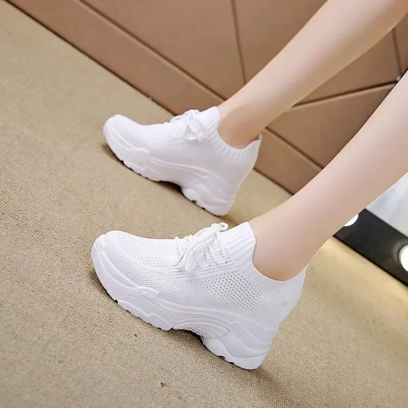 Hidden Heels Women Platform Sneakers Mesh Breathable Casual Shoes for Women Fashion Outdoor Women Running Shoes tenis de mujer
