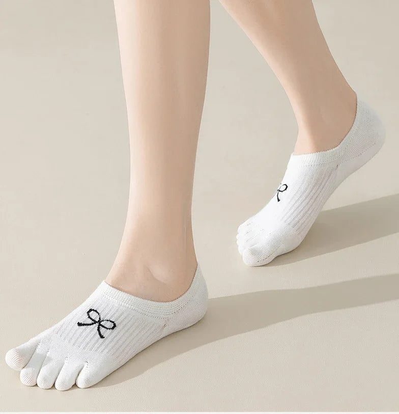 5 Pairs Five Finger Socks Women  Anti-slip Cotton Toe Socks with Separate Fingers Sports Summer Thin Slipper Socks