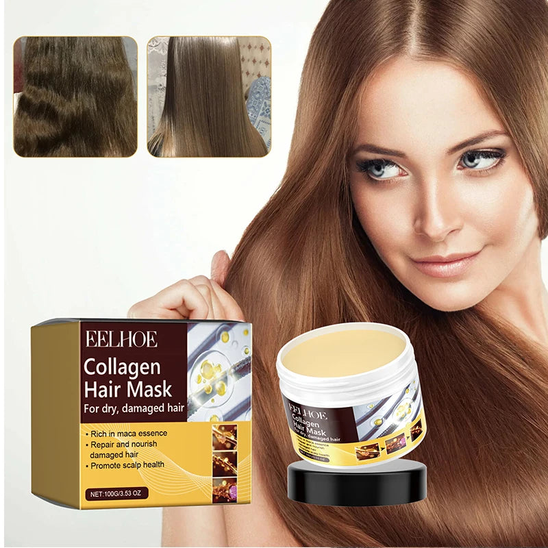 Collagen Keratin Hair Mask For Dry & Damaged Hair Revitalizing Hair Straighten Soft Smooth Moisturize Hair Treatment Hair Care