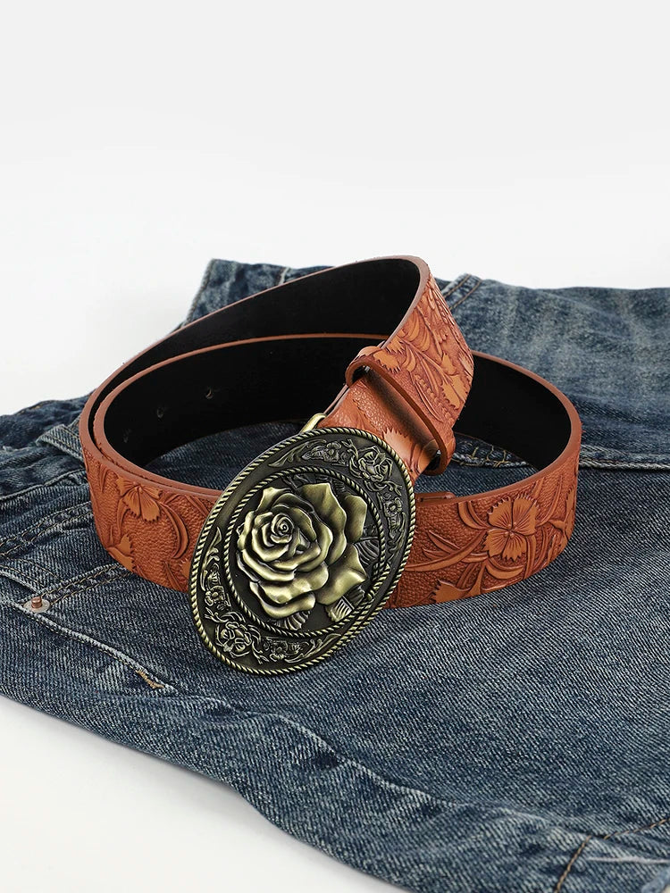 Hip Hop Punk Belt Retro Fashion Personality White Wide Edge Love Casual Versatile Belt Women's Fashion Y2K Couple