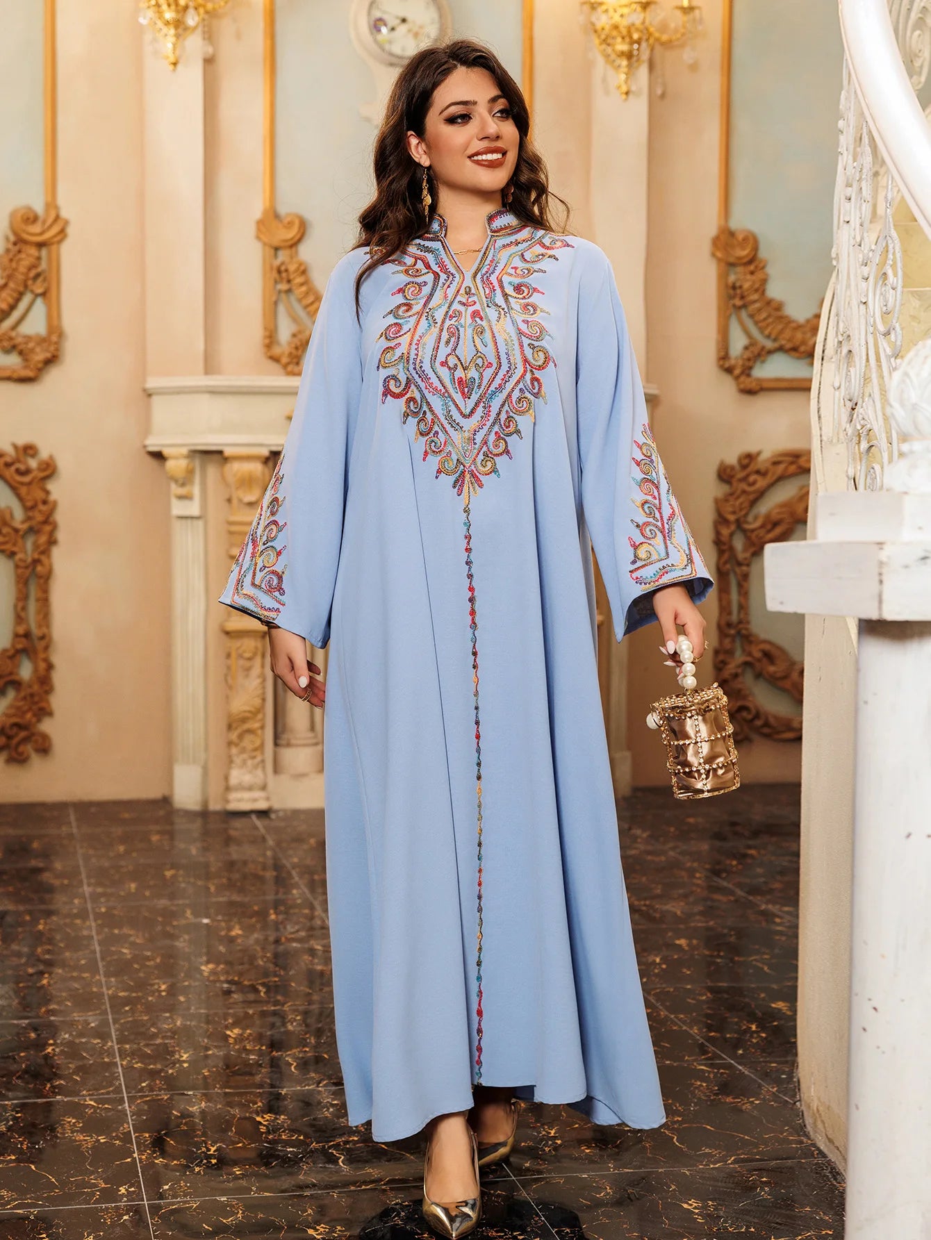 Ramadan Abaya for Women Muslim Embroidery Dress Dubai Kaftan Turkey Arab Robe Eid Djellaba Caftan Marocain Femme Jalabiya Kebaya