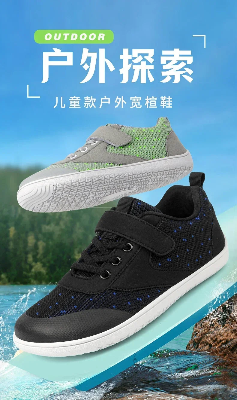 Kids Wide Barefoot Shoes Boys Girls Minimalist Sneakers Toddler Lightweight Non Slip Narutal Children Walking Shoes Skate Flat
