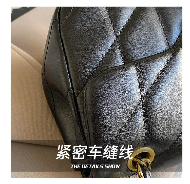 Luxury Fashion Women's Chain Handbag PU Leather Girls Shoulder Messenger Bag Brand lightweight Commuting Bag Tassel Square Bag