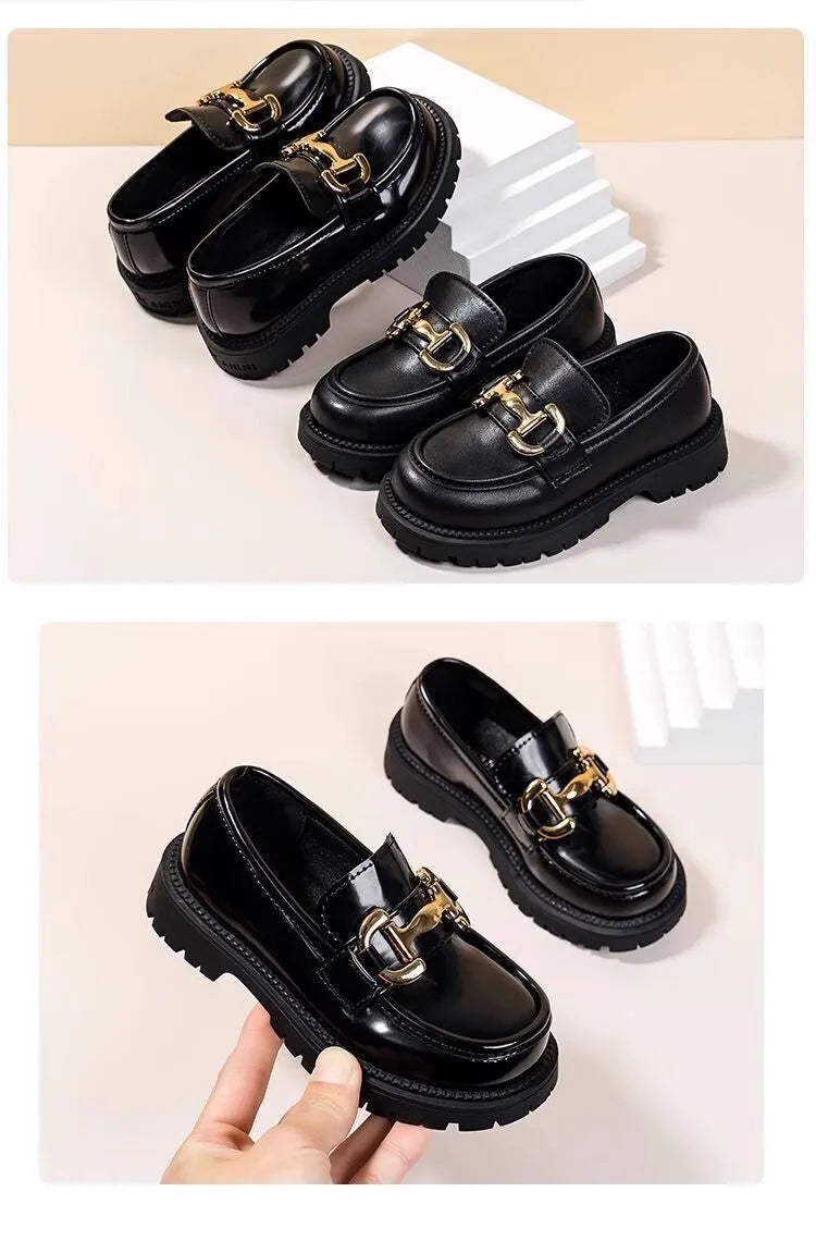 Girls' leather shoes princess shoes spring and autumn loafers non-slip soft-soled fashionable shoes