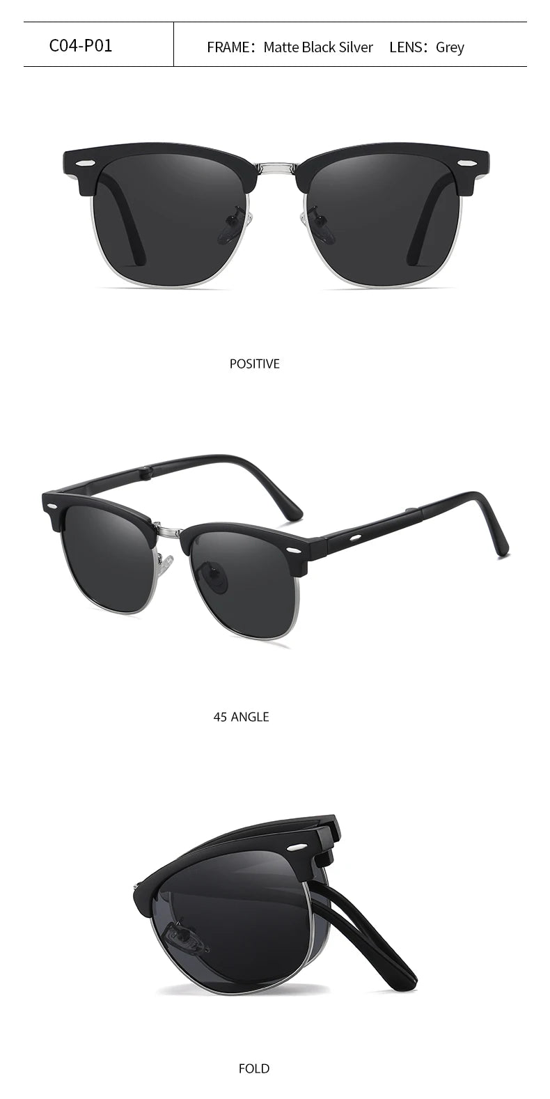 Folding HD Polarized Men Women Sunglasses Designer Club Brand Folded Driving Sun Glasses Blinded DroppShipping Master Shades