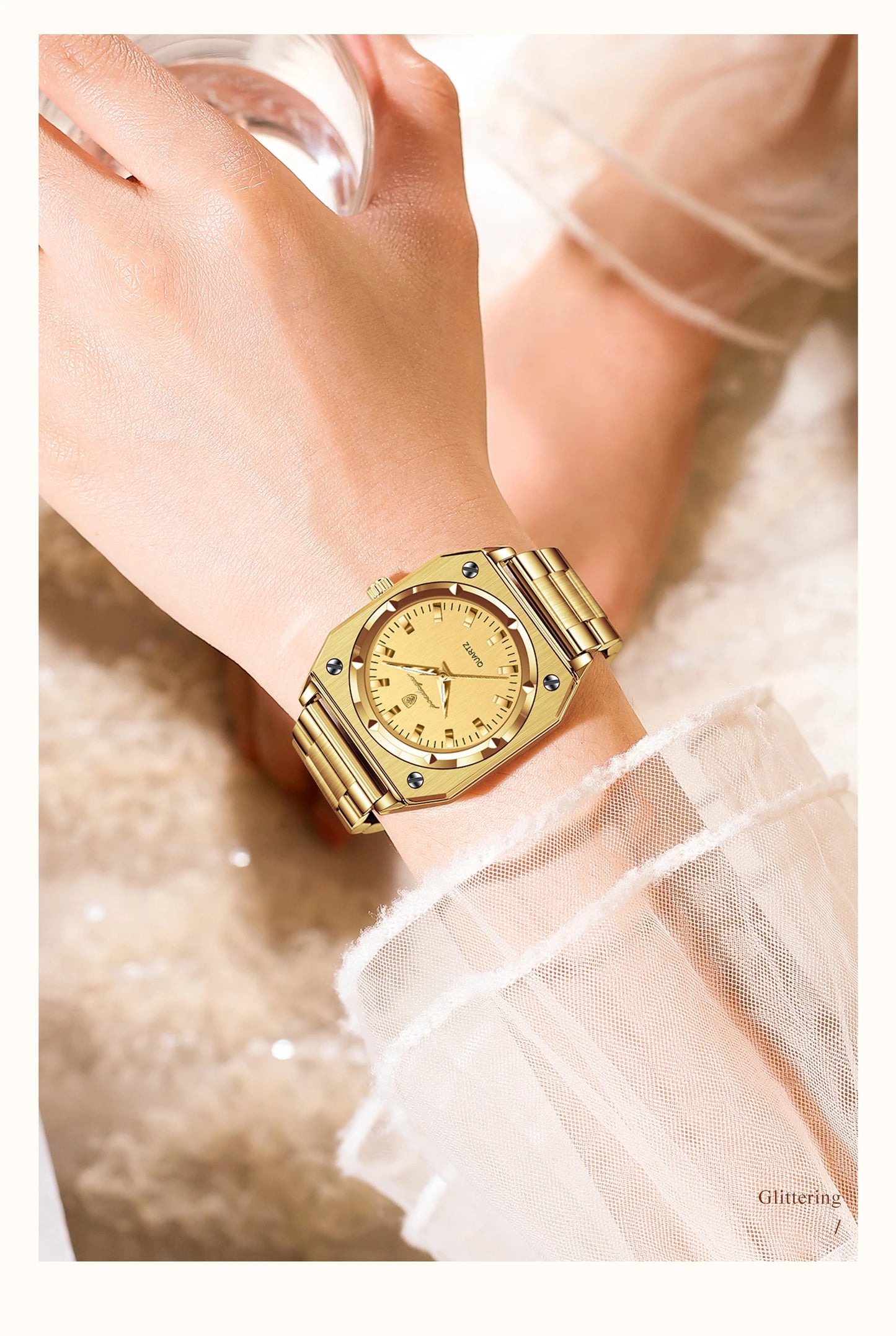 POEDAGAR Fashion Square Ladies Wristwatch Stainless Steel Waterproof Luminous Woman Watch Elegant Luxury Women's Quartz Watches