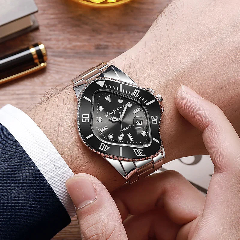 New Water Ghost Watch Men's Business Quartz Watch Bracelet Profile-shaped Alloy Business for Men