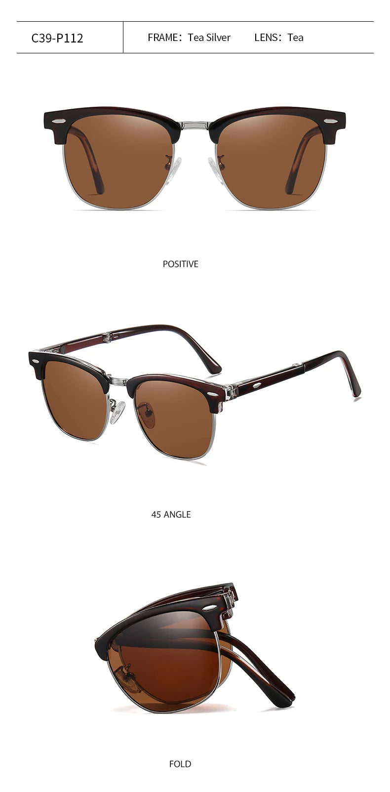 Folding HD Polarized Men Women Sunglasses Designer Club Brand Folded Driving Sun Glasses Blinded DroppShipping Master Shades