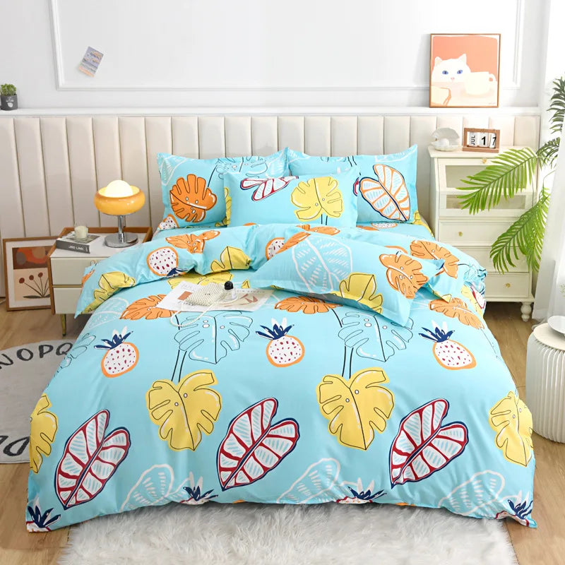 Single Pastoral Style Printed Comforter Cover 1 Pcs Skin Friendly Washed Cotton Quilt Cover Queen King Bedding for Four Seasons