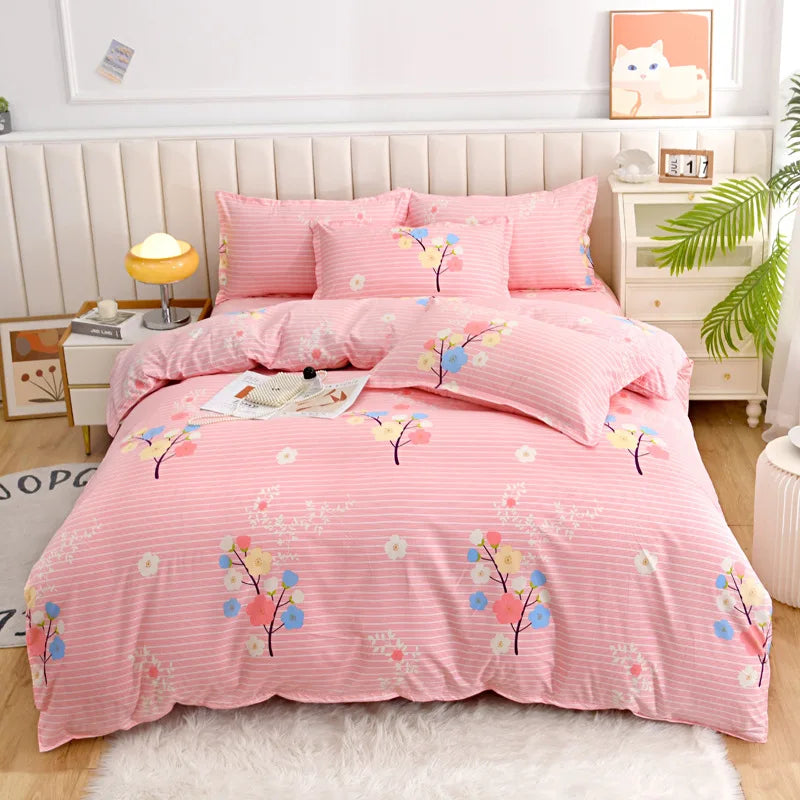 Single Pastoral Style Printed Comforter Cover 1 Pcs Skin Friendly Washed Cotton Quilt Cover Queen King Bedding for Four Seasons