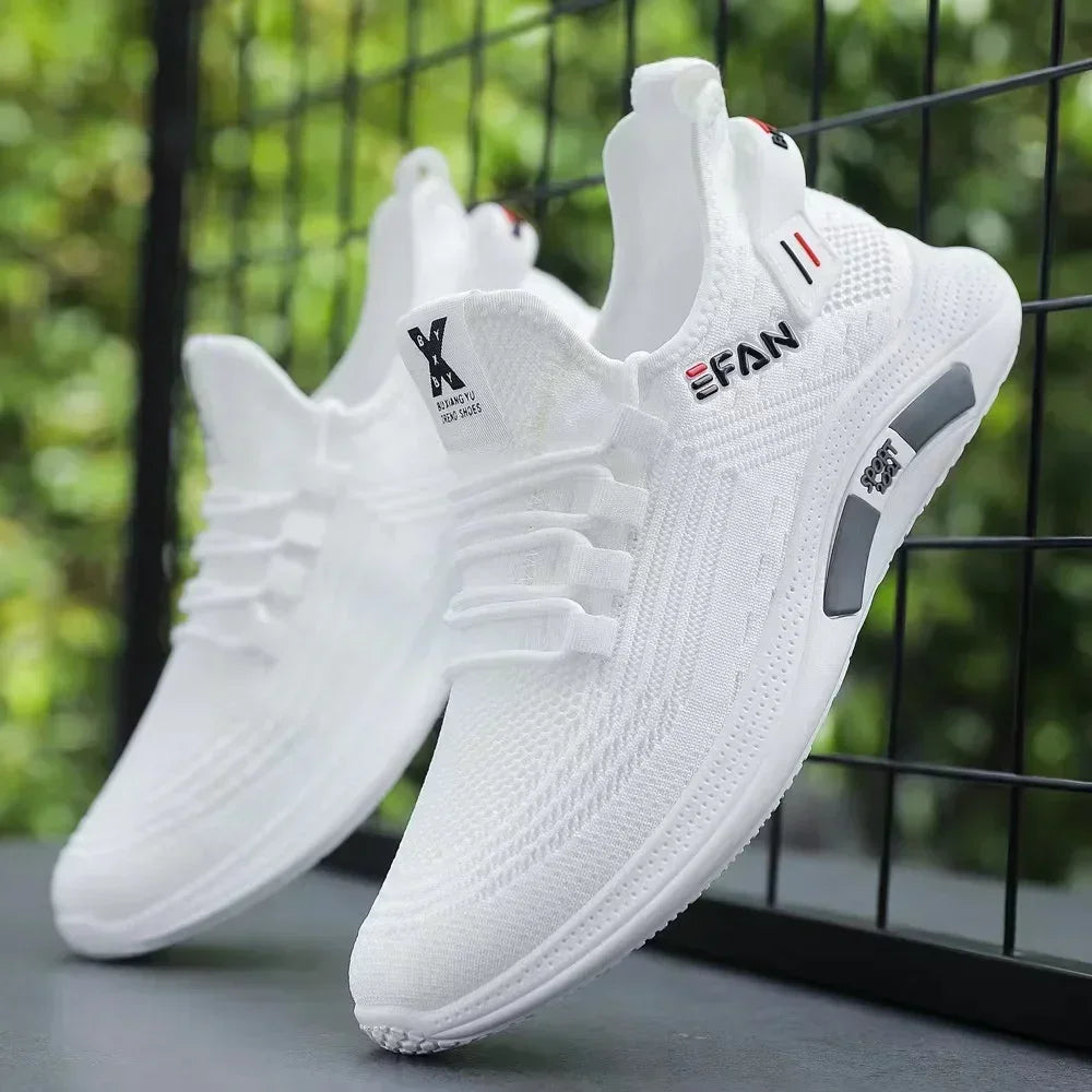 Low cut Lightweight Sports Shoes Men's Casual Shoes Korean Edition Trendy Shoes 2025 Summer Flying Weaving Mens Running Shoes