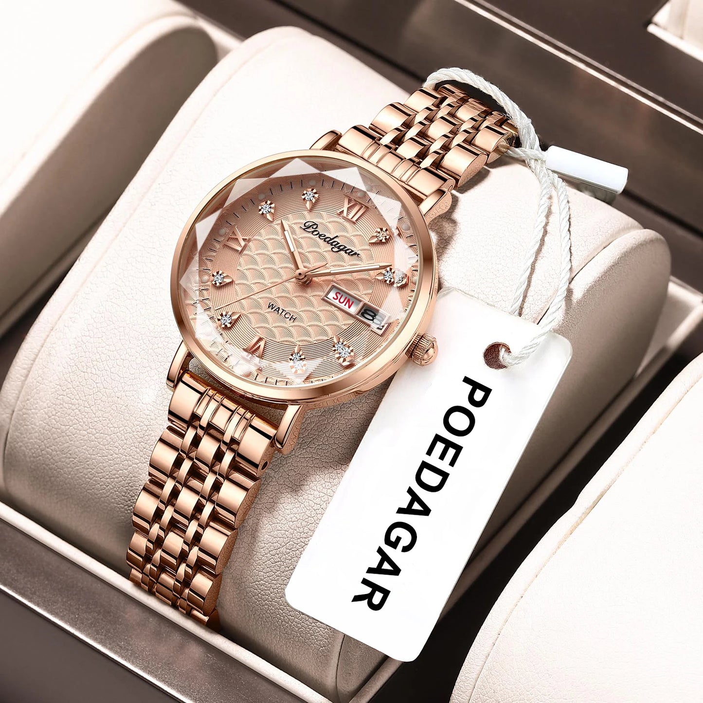 POEDAGAR Fashion Watches For Women Waterproof Luminous Stainless Steel Woman's Wristwatch Luxury Elegant Ladies Watch Gift Reloj