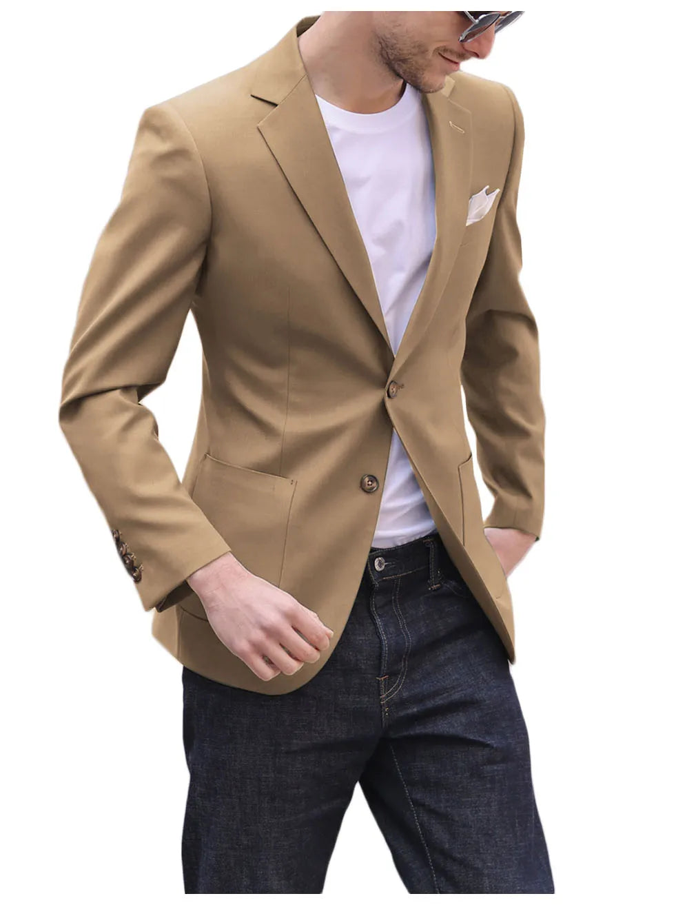 High Quality Olive Green Men's Suits Slim Fit Formal Business Casual jacket Bespoke Peaked Lapel Blazer Wedding Groom Dress