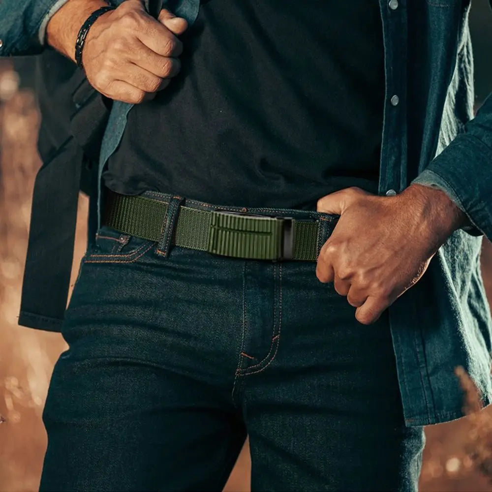 Men Nylon Belt Alloy Buckle Breathable Elastic Belts Men Cowboy Designer Belt Outdoor Casual Tactical Waistbelt Gifts