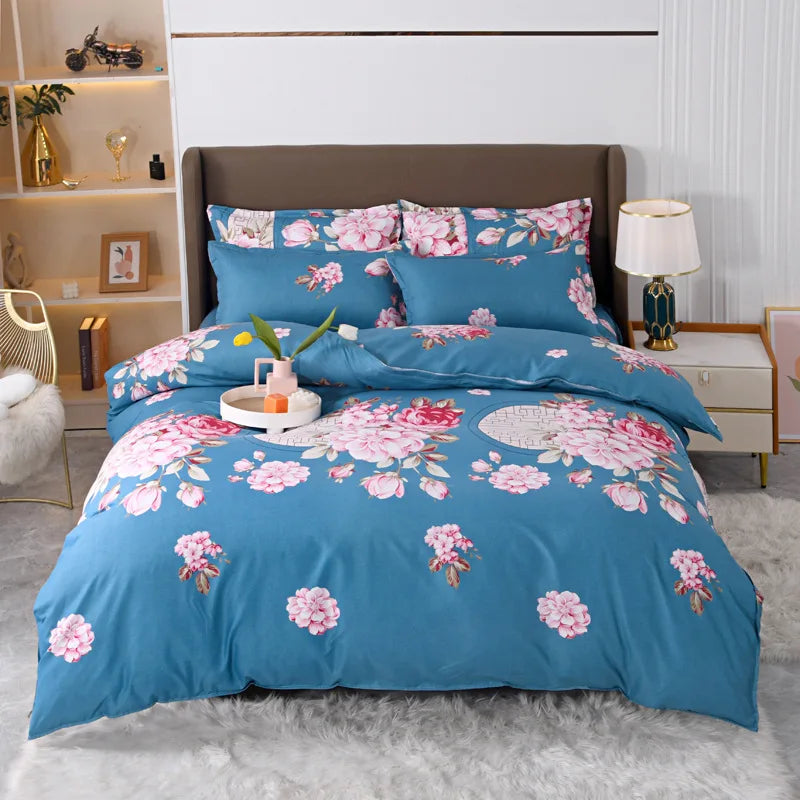 Single Pastoral Style Printed Comforter Cover 1 Pcs Skin Friendly Washed Cotton Quilt Cover Queen King Bedding for Four Seasons