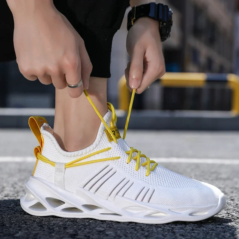 YRZL Sports Shoes Men Breathable Sneakers Comfortable Jogging Shoes for Men Non Slip Outdoor Walking Shoes Mesh Casual Sneakers