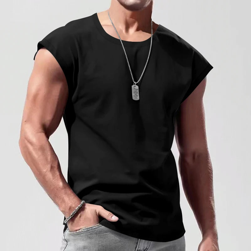 Men's Wear New Sleeveless T-shirt Men's Summer Leisure Sports Loose fitting Men's Short  vest sir