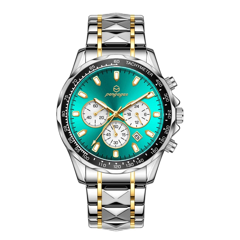 POEDAGAR Luxury Gold Watches Men Business Waterproof Luminous  Fashion Stainless Steel Date Week Band Male's Quartz Watch Reloj