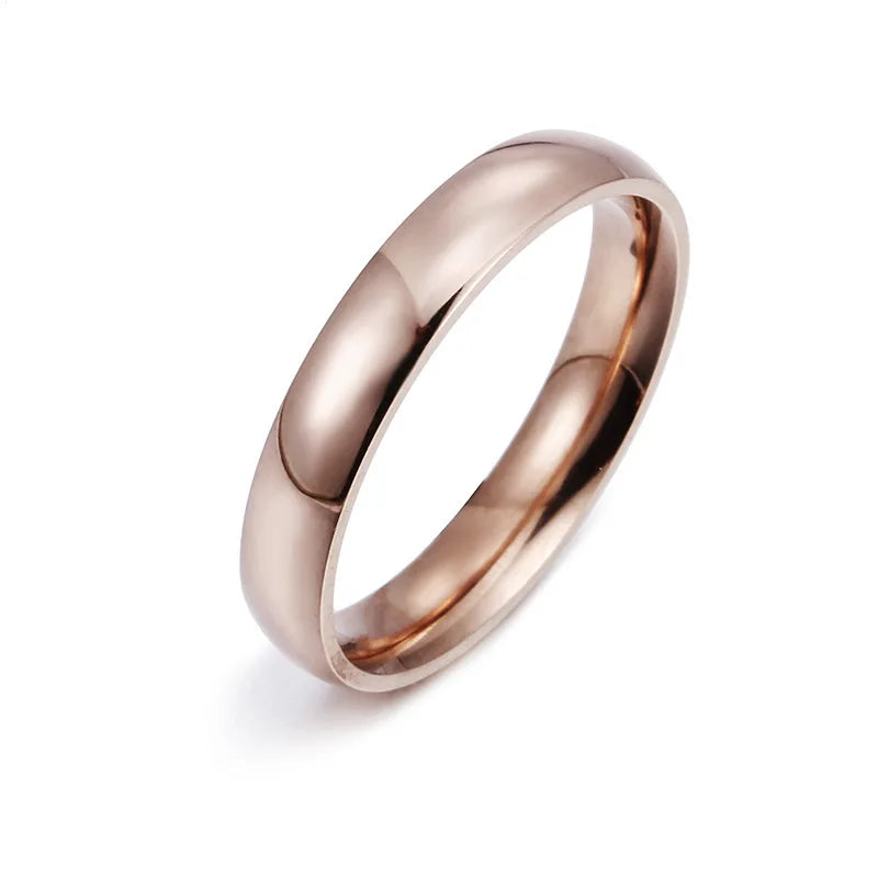 Fashion Simple Gold Plated Glossy Ring Classic Couple Banquet Exquisite Jewelry