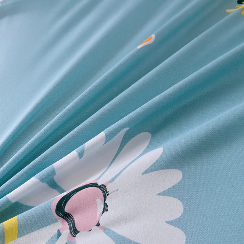 Single Pastoral Style Printed Comforter Cover 1 Pcs Skin Friendly Washed Cotton Quilt Cover Queen King Bedding for Four Seasons