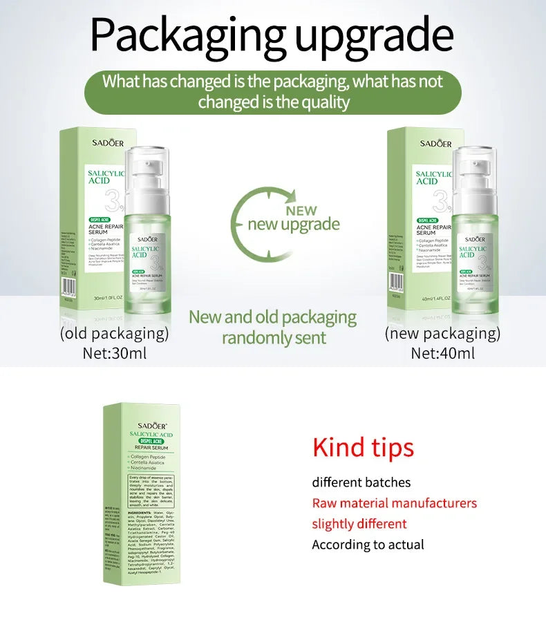 Salicylic Acid Cleansing Essence Lotion Moisturizing and Hydrating Face Cream Acne Amino Acid Skin Care Series