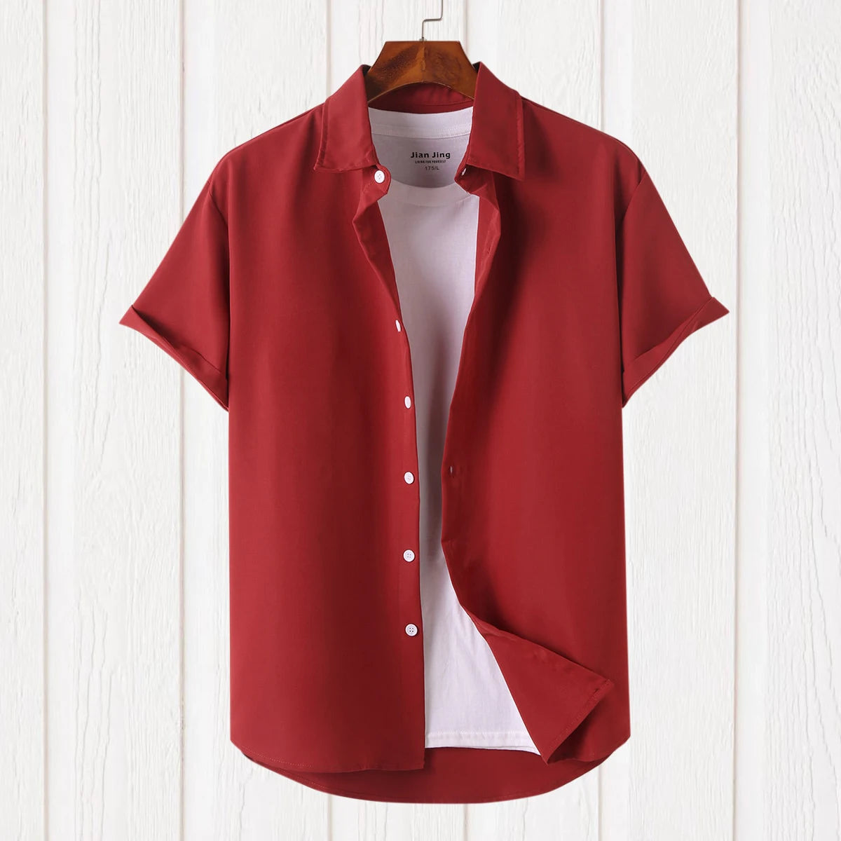 New short-sleeved shirt men's summer thin section trend Slim business casual half-sleeved shirt