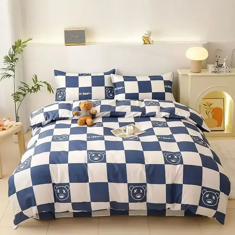 New Winter Warm Green Checkered Duvet Cover 140cm * 200cm 160cm * 200cm 180cm * 200cm Single Bed Double Bed QUEEN SIZE Bed Sack