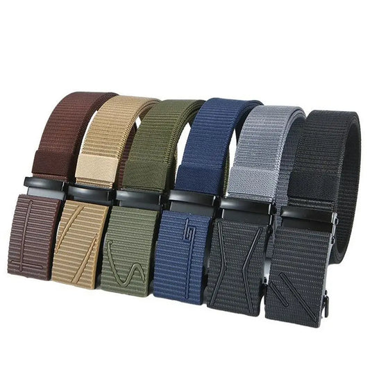 Men Nylon Belt Alloy Buckle Breathable Elastic Belts Men Cowboy Designer Belt Outdoor Casual Tactical Waistbelt Gifts