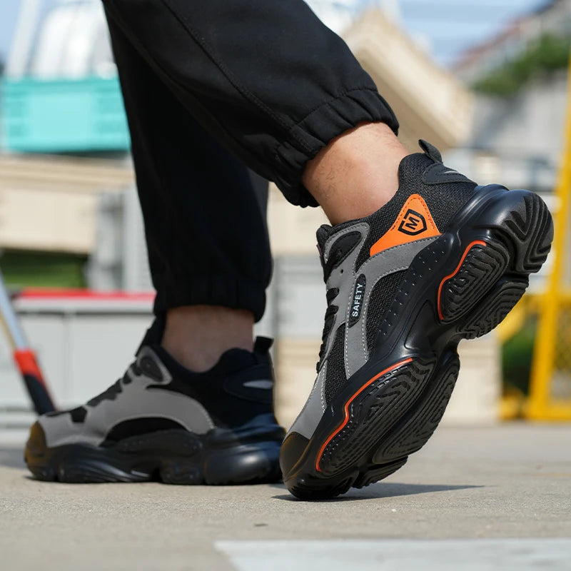 Work Sneakers for Men Safety Shoes Anti-smash Anti puncture Indestructible Shoes Breathable comfort Steel Toe Protection Shoes