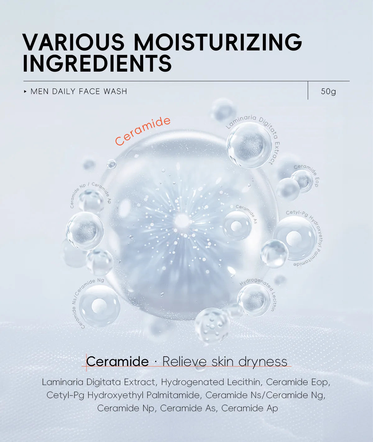 Men Facial Foaming Cleanser Deeply Cleansing Oil Control Moisturizing Blackhead Removal Skin Care Face Wash Foam Cleanser