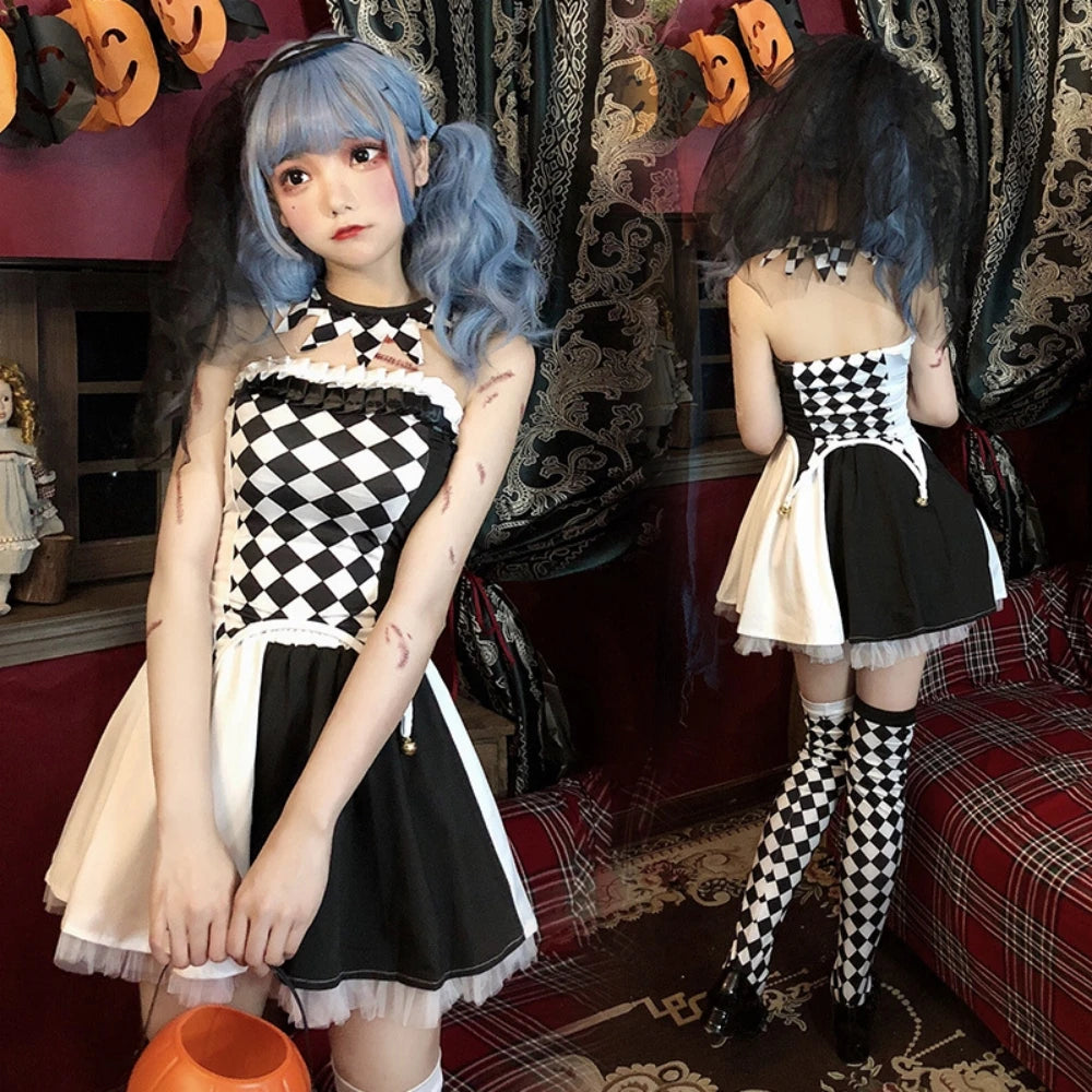 Halloween costume circus performance outfit clown costume cosplay performance outfit role-playing