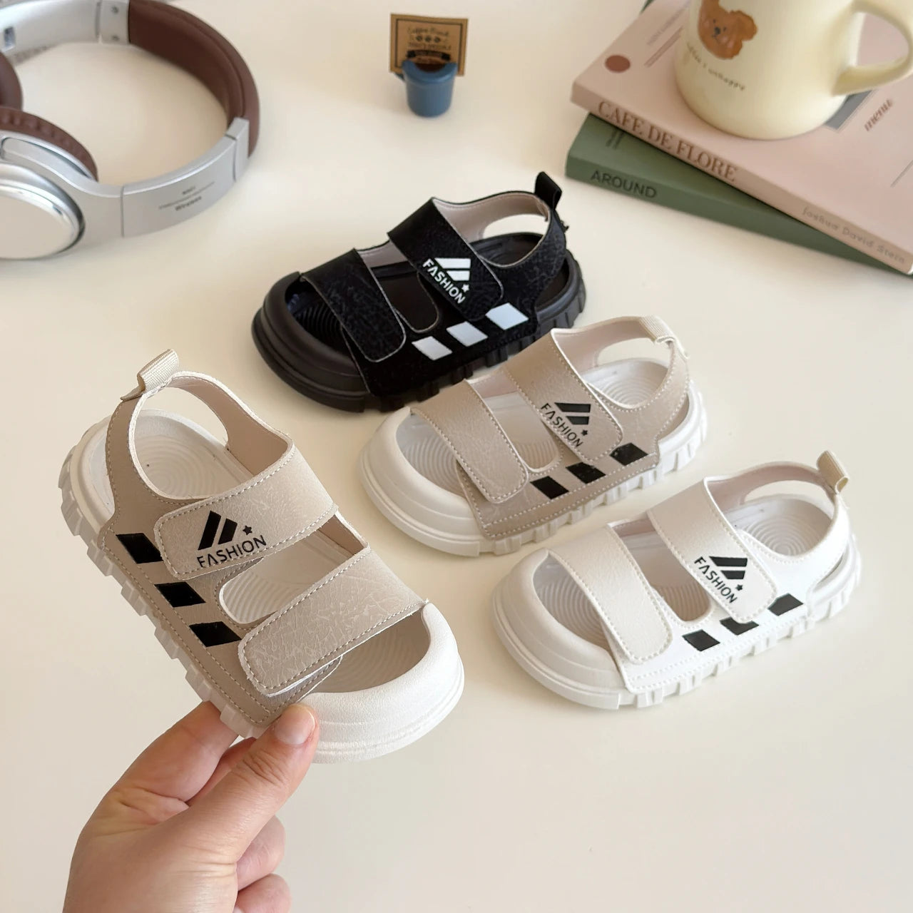 Kids Sandals Children Summer Beach Shoes for Boys Girls Toddlers Little Boy Sandals Fashion 2025 New Toes-covered Anti-kick Soft