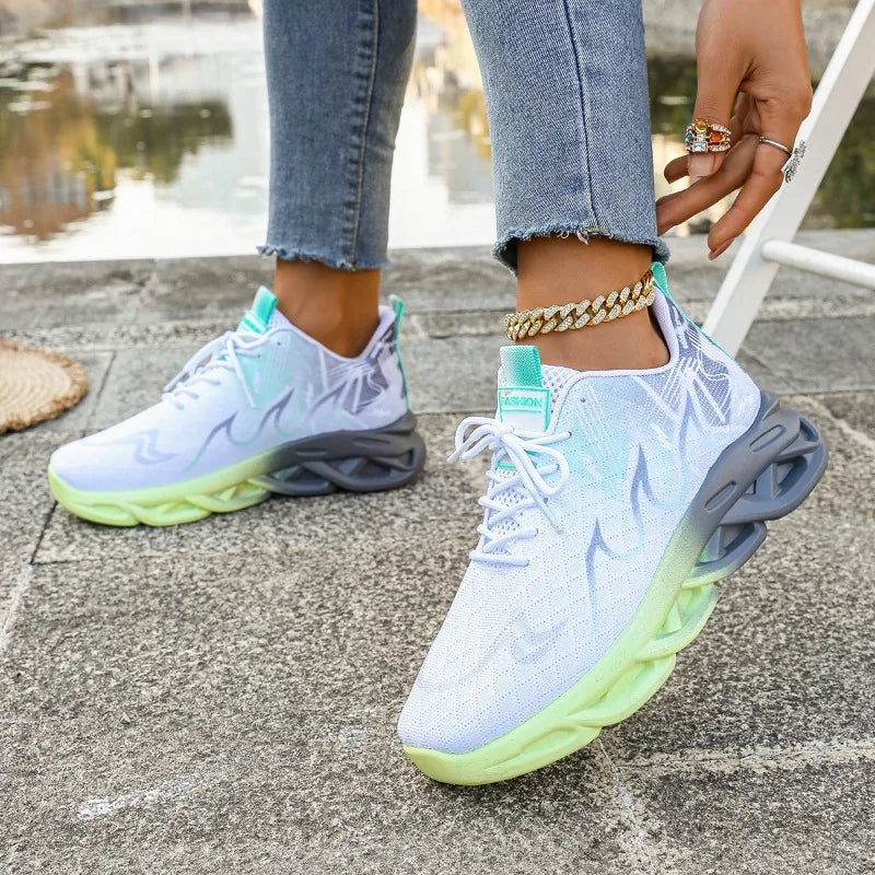 Women Casual Sports Shoes Breathable Lightweight Sneakers Anti-slip Flats Outdoor Running Walking Shoes Female Vulcanized Shoes