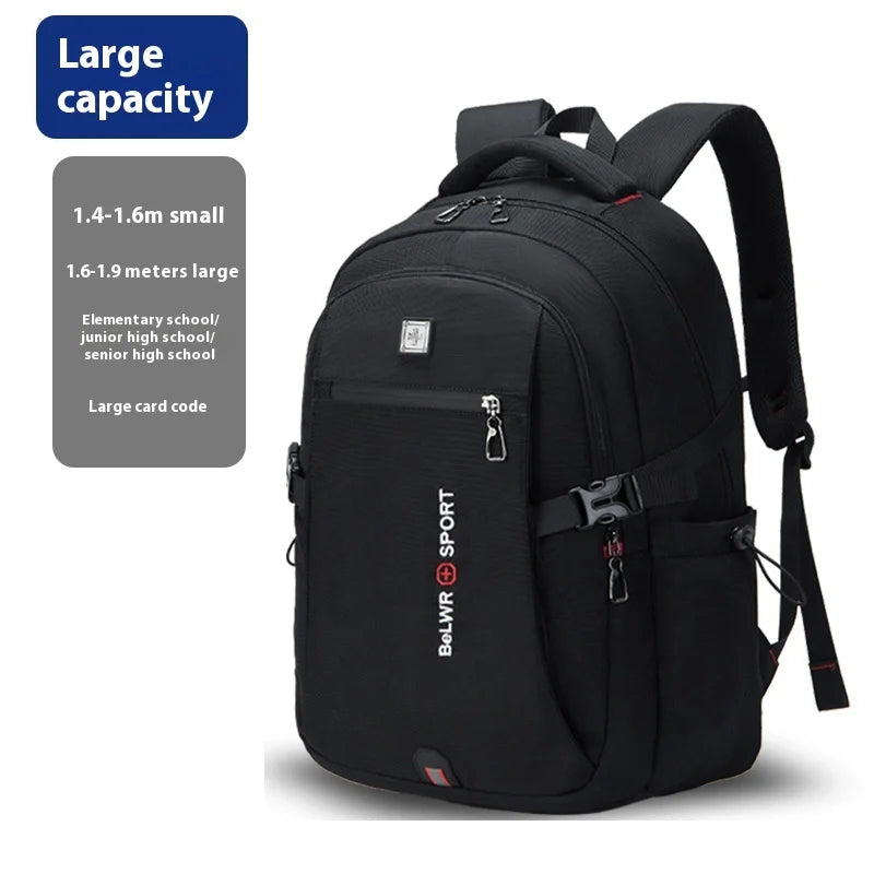 Backpack, male student backpack, computer bag, travel large capacity, thick, handsome, durable, dirt resistant