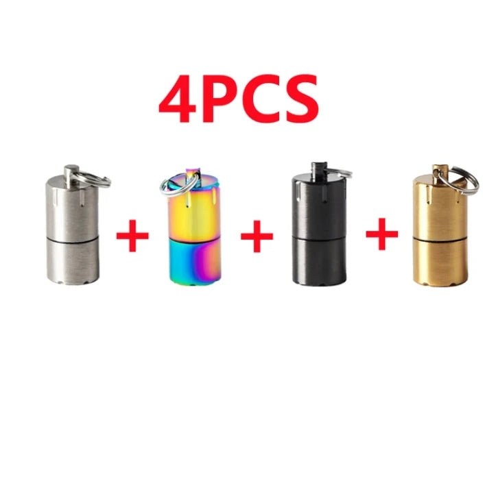 Mini Keychain Lighter Sand Wheel Paraffin Lighter Keychain Outdoor Portable Lighter Ignition Gadgets