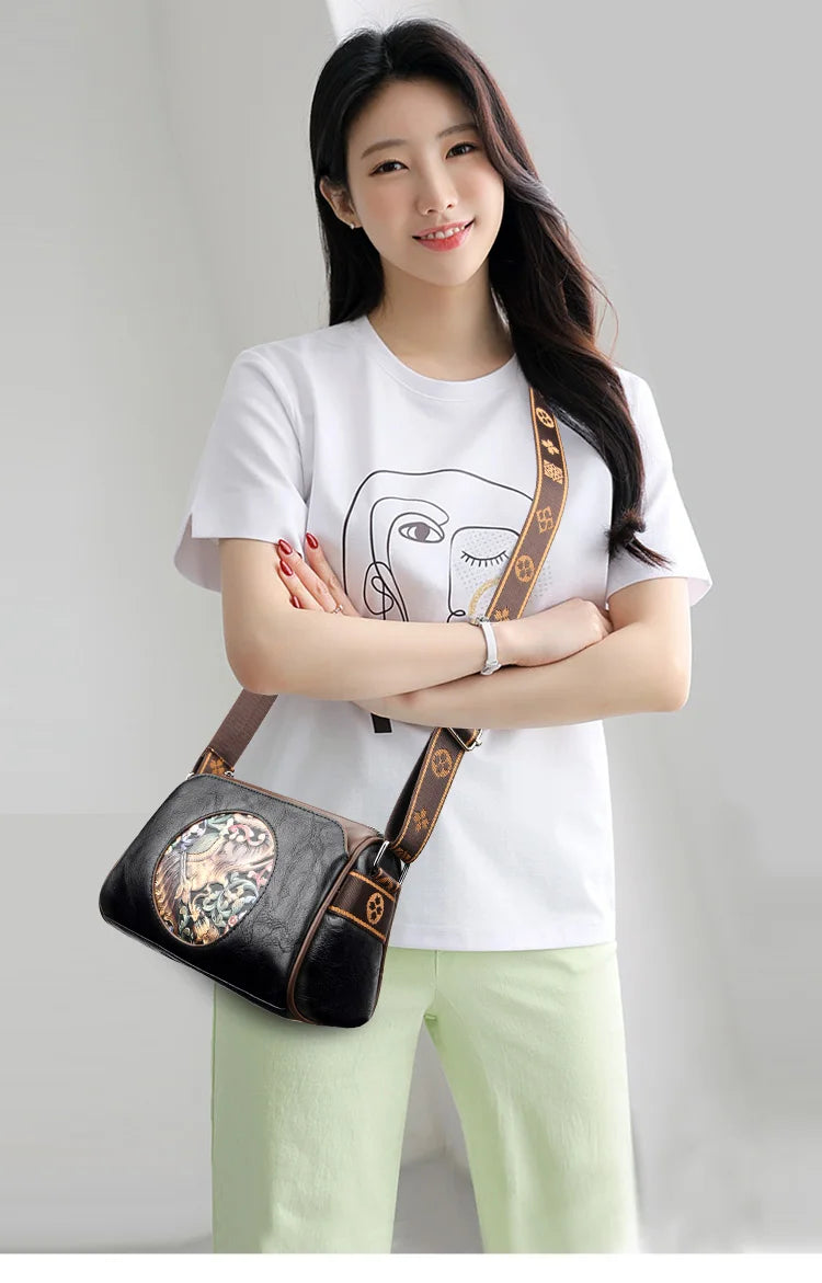 Women High Quality Soft Leather Shoulder Bags Luxury Designer Purses Crossbody Bag Ladies Vintage Messenger Commuting Sac A Main