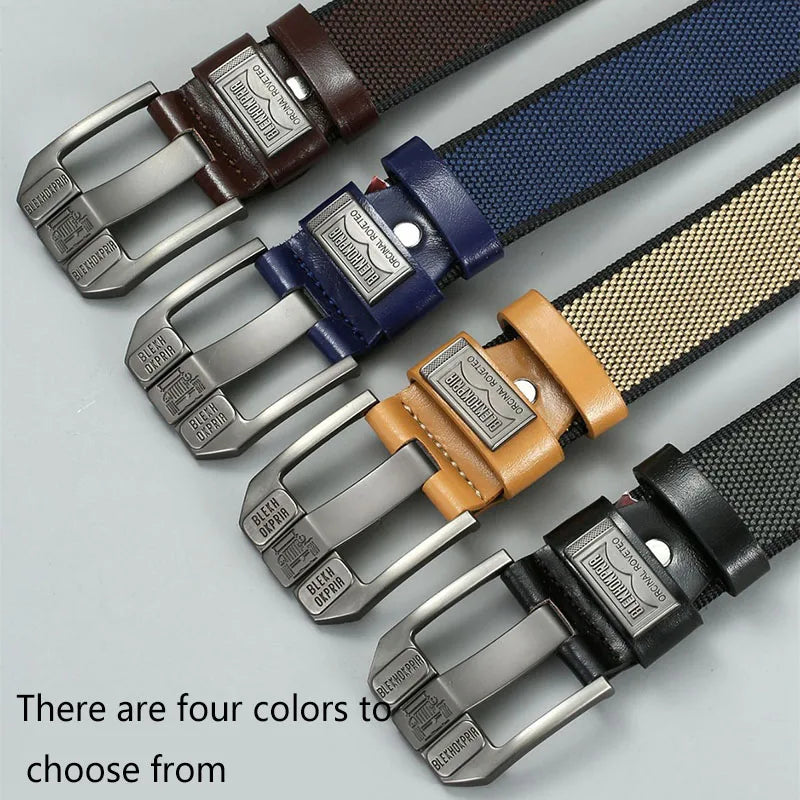 Men's Pin Buckle Youth Overalls Canvas Waistband Belt Casual Retro Decorative Belt Fashion High Quality Webbing Belt c032