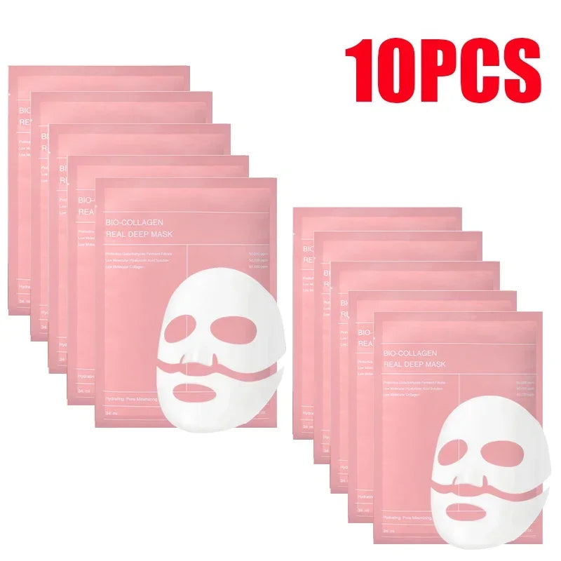 Bio-Collagen Face Mask Shrink Pore Deep Moisturizing Overnight Mask Anti-Wrinkle Hydrating Refreshing Brightening Face Skin Care